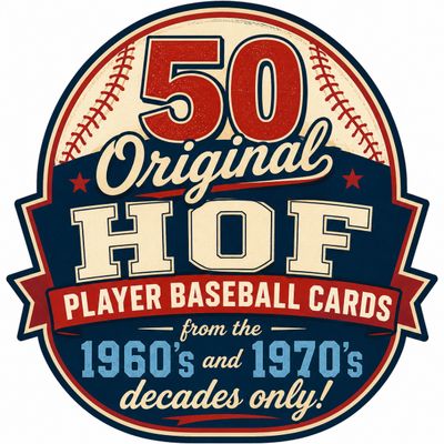 50 HOFer Baseball Cards From 1960’s and 70’s Cards Only.
