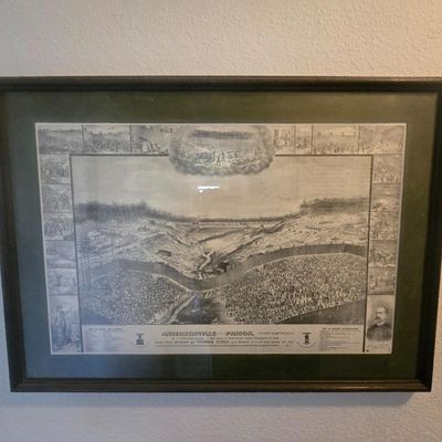 FRAMED ANDERSONVILLE PRISON HISTORICAL PRINT