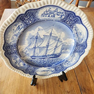 SPODE BLUE ROOM MARITIME SHIP DISPLAY PLATE