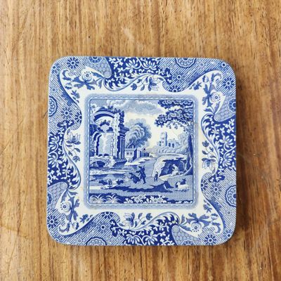 SPODE BLUE ITALIAN SQUARE TRIVET OR TILE