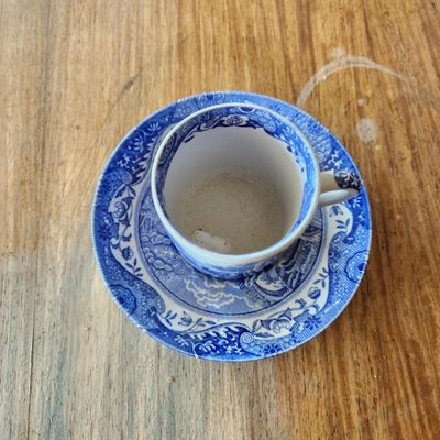 SPODE BLUE ITALIAN DEMITASSE CUP AND SAUCER