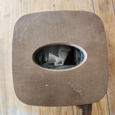SQUARE WOODEN TISSUE BOX COVER