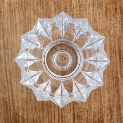 CLEAR PRESSED GLASS STARBURST DISH