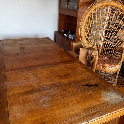 LARGE MISSION-STYLE WOOD DINING TABLE