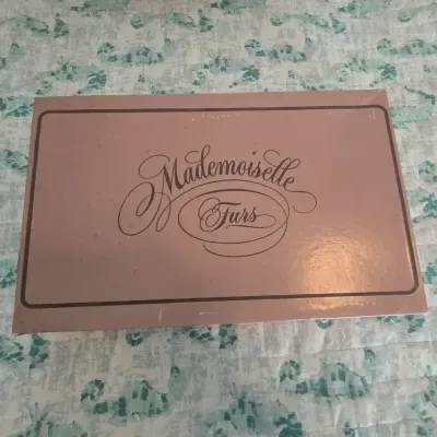 Sale Photo Thumbnail #41: Mademoiselle Furs Stole In Original Box
shall fur is believed to be silver fox, Complete original label and box.
No loss of fur, no stains on satin lining, no damage.
[CTBVen]