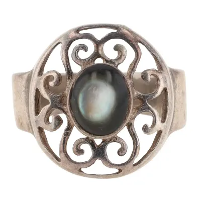 Sale Photo Thumbnail #372: Sterling Spinel Openwork Ring ]Sz 8 ]  7.2g
toned and restored to luster