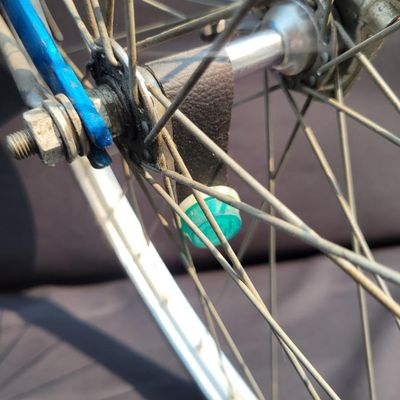 Sale Photo Thumbnail #77: Blue Schwinn Breeze women's 3-speed with full fenders, chainguard, oversized rear/side wire baskets, speedometer, bell, front reflector panel and rear reflector. The black saddle is a later replacement. Complete utility-style bicycle with plenty of vintag