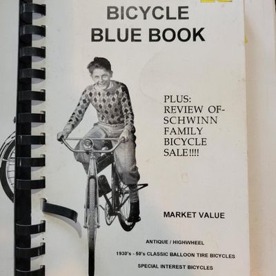 Sale Photo Thumbnail #362: Lot of four vintage bicycle collector/reference books focused on classic American and Schwinn bicycles. Titles include guides to American balloon-tire bicycles, Schwinn-built bicycles, Schwinn Sting-Ray models and a collectible bicycle blue book/reference