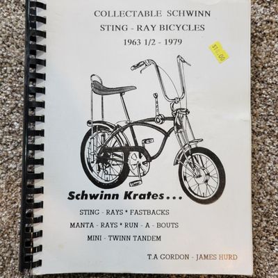 Sale Photo Thumbnail #359: Lot of four vintage bicycle collector/reference books focused on classic American and Schwinn bicycles. Titles include guides to American balloon-tire bicycles, Schwinn-built bicycles, Schwinn Sting-Ray models and a collectible bicycle blue book/reference