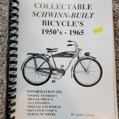 Sale Photo Thumbnail #361: Lot of four vintage bicycle collector/reference books focused on classic American and Schwinn bicycles. Titles include guides to American balloon-tire bicycles, Schwinn-built bicycles, Schwinn Sting-Ray models and a collectible bicycle blue book/reference