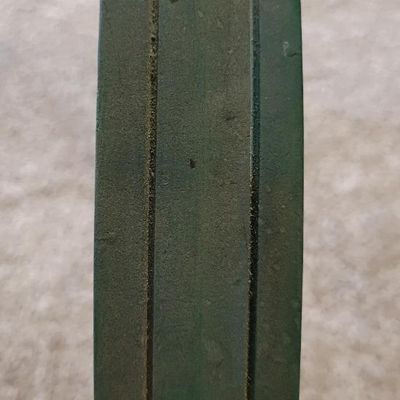 Sale Photo Thumbnail #373: Pair of vintage Goodyear green bicycle tires,Front Wingfoot size 20 x 1.75, and Rear Grasshopper Slick size 20 x 2.125 with contrasting orange/red sidewall stripe. Sidewalls are marked GOODYEAR and POLYESTER. Great visual fit for a vintage muscle-bike, cu