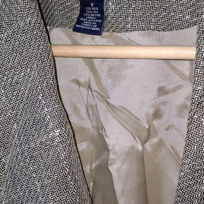 Ann Taylor Herringbone Wool-Silk Blend Blazer
