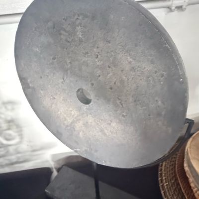 Sale Photo Thumbnail #35: Decorative Stone Disc on Metal Stand