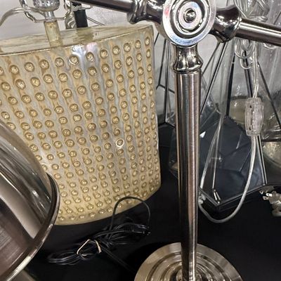 Sale Photo Thumbnail #56: Industrial Style Brushed Nickel Articulated Desk Lamp