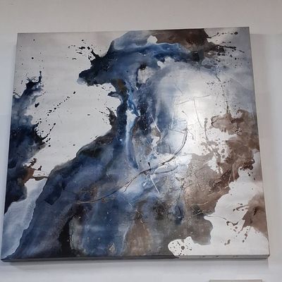 Sale Photo Thumbnail #114: Large Contemporary Abstract Expressionist Style Canvas Painting 4'2"x4'2"