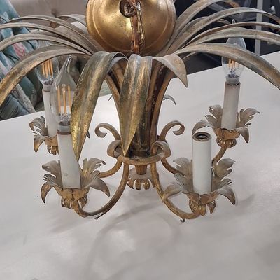 Sale Photo Thumbnail #123: Vintage Palm Frond Chandelier