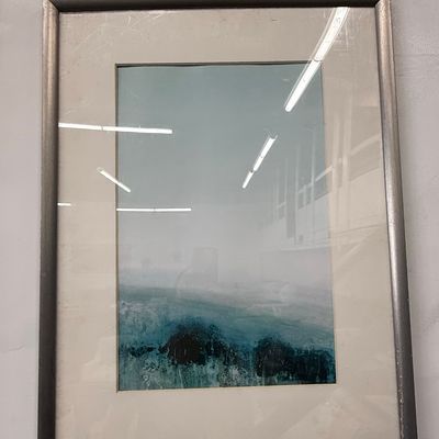 Sale Photo Thumbnail #150: Blue Abstract Landscape Framed Print