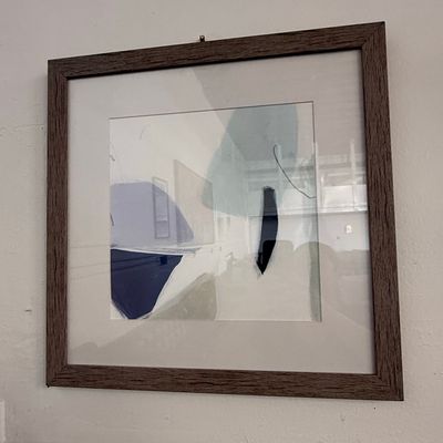 Sale Photo Thumbnail #160: Minimalist Abstract Blue and Grey Framed Print