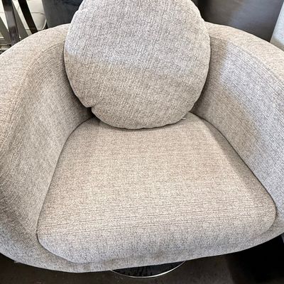 Sale Photo Thumbnail #269: Modern Upholstered Swivel Barrel Accent Chair with Round Pillow
