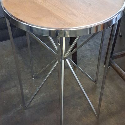 Sale Photo Thumbnail #410: Modern Round Accent Table with Starburst Base