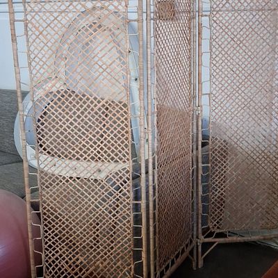 Sale Photo Thumbnail #418: 3-Panel Rattan Room Divider Screen