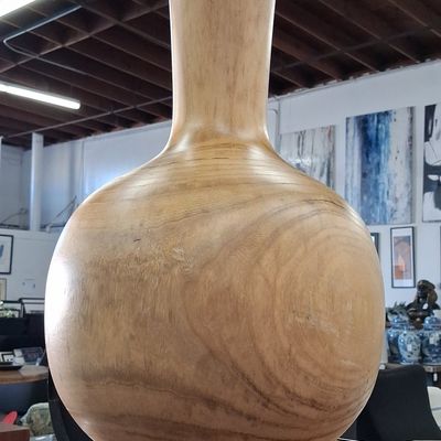Sale Photo Thumbnail #424: Hand-Turned Large Wood Floor Vase
