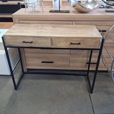Sale Photo Thumbnail #425: Industrial Modern Two-Drawer Writing Desk