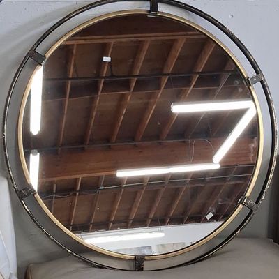 Sale Photo Thumbnail #456: Uttermost Dual-Tone Round Metal Wall Mirror
