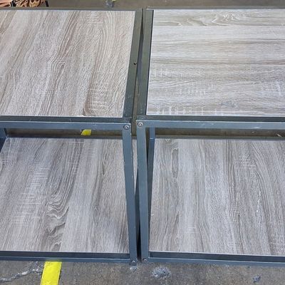 Sale Photo Thumbnail #470: Modern Industrial Two-Tier Side Tables (Set of 2)