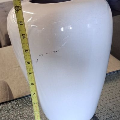 Sale Photo Thumbnail #472: Large Contemporary White Ceramic Floor Vase