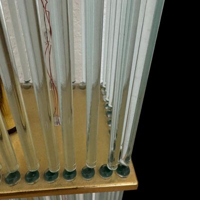 Gaetono Sciolari for MCM Lightolier Brass and Glass Rod Floor Lamp
