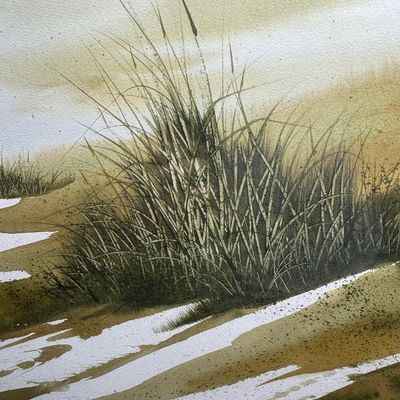 MCM Fran Larsen Coastal Landscape Watercolor