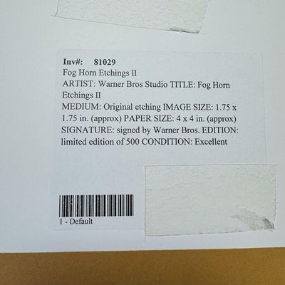 Pair of Warner Bros. Limited Edition Tinted Color Etchings