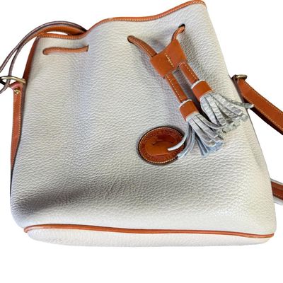 Vintage Dooney & Bourke All Weather Leather Drawstring Bucket Bag