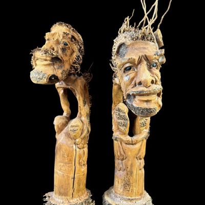 Palm Trunk “Wood Spirits” Sculptures