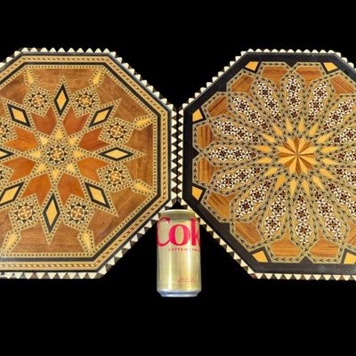 1998 Miguel Laguna Octagonal Taracea Wall Plaques
