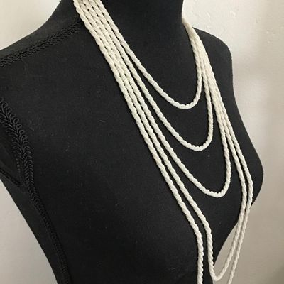 Vintage white zcech Multi layered necklace