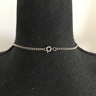 Cute vintage, Silvertone heart waterfall, necklace, missing heart stone