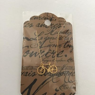 Cute, brass, tricycle, dainty necklace very cute
