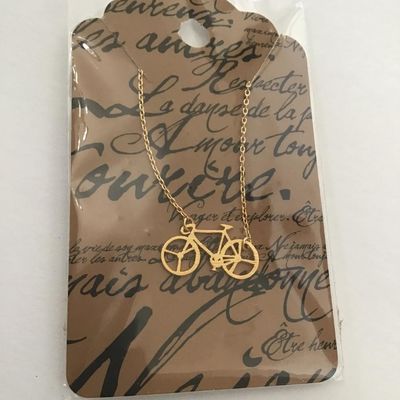 Cute, brass, tricycle, dainty necklace very cute