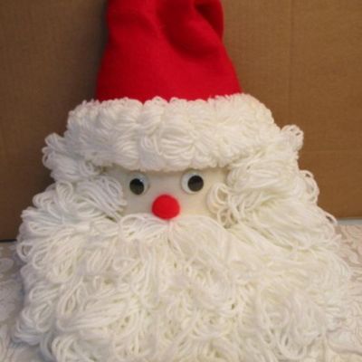 Sale Photo Thumbnail #24: Santa head, Santa face bag, sock made into long johns, 2 small Santa boots, Santa felt underwear, snowman bag, See pictures