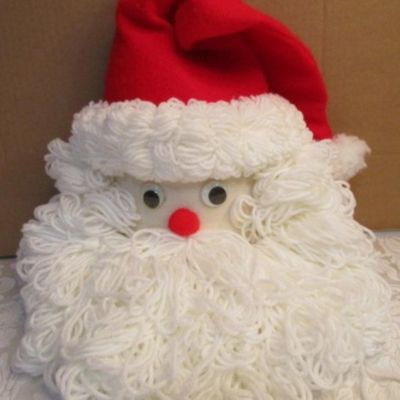 Sale Photo Thumbnail #25: Santa head, Santa face bag, sock made into long johns, 2 small Santa boots, Santa felt underwear, snowman bag, See pictures