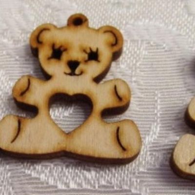 Sale Photo Thumbnail #120: The wood figures are laser-cut charms for decorating with seed beads, See pictures