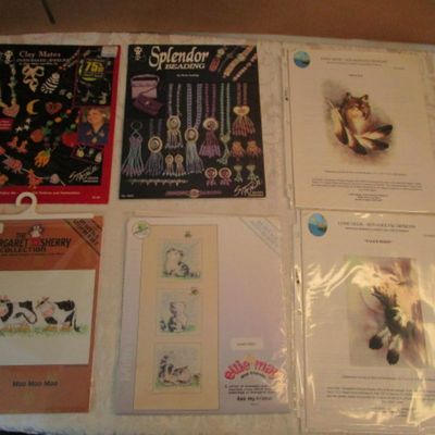 Sale Photo Thumbnail #132: 1 Oven-baked jewelry book, 1 beading book, 4 counted cross stitch patterns, see pictures