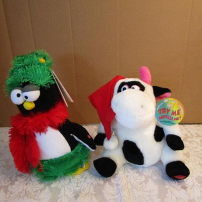Sale Photo Thumbnail #523: The musical cow talks & sings & vibrates 3 AA batteries included, the musical penguin also dances & plays "Fireball" takes 3 AA batteries not included, See pictures