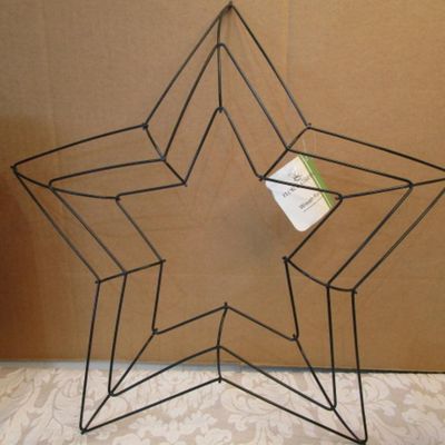 Sale Photo Thumbnail #621: Star wreath frame is 15" across, one new string of multi-color mini lights has 50 bulbs, one new string of clear mini lights has 50 bulbs, new in box 300 multicolor mini lights, 1 new in box string 35 blue mini lights, see pictures