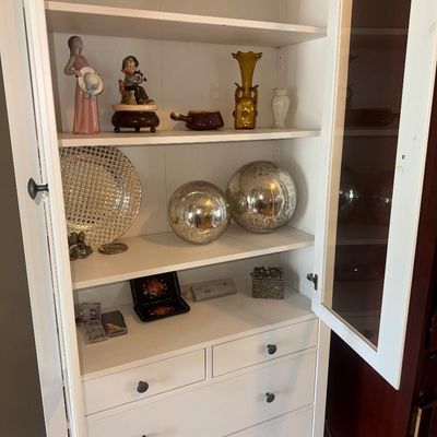 Sale Photo Thumbnail #75: Pier 1 White Cabinet 5 drawers and Glass Display