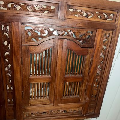 Antique Ornament Oak Mirror