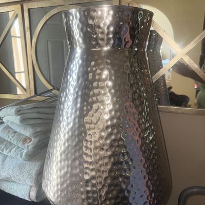 Hand Hammered Chrome Floor Display Vase (Very Large)