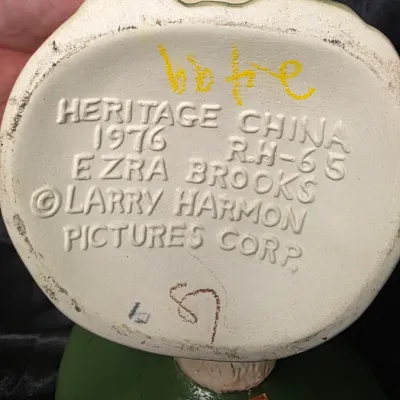 1976 Ezra Brooks Stan Laurel Scotch Golfer Decanter Heritage China Collectible